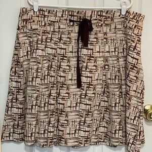 Brown and cram skirt